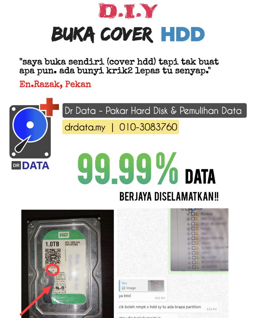 dr data pakar hard disk pemulihan data
