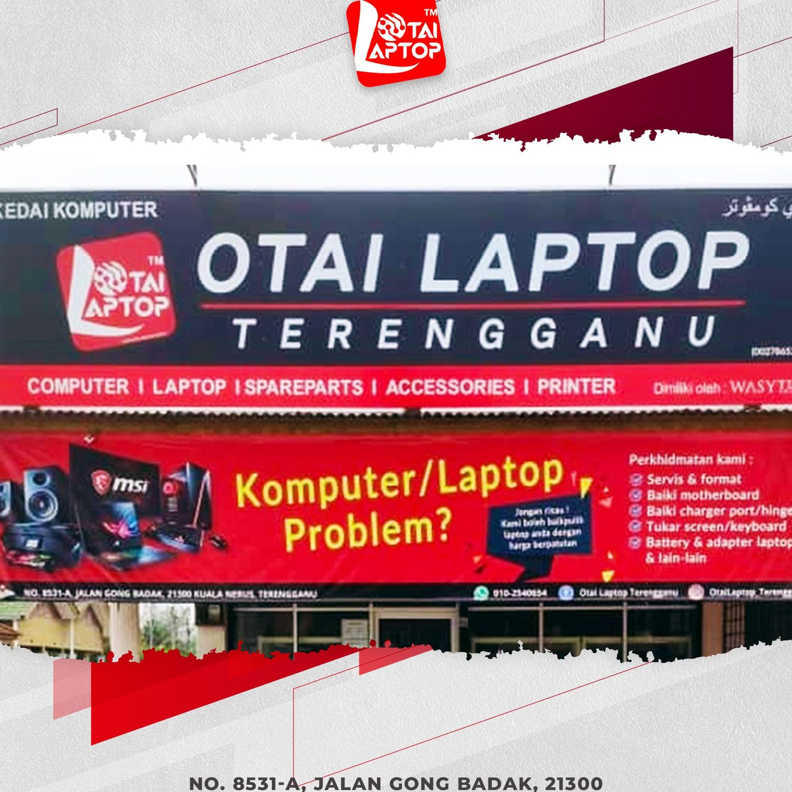 kedai komputer otai laptop gong badak