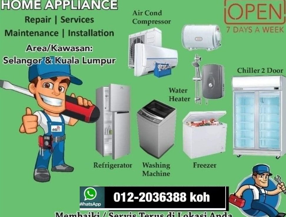 repair peti sejuk freezer chiller washing machine appliances home